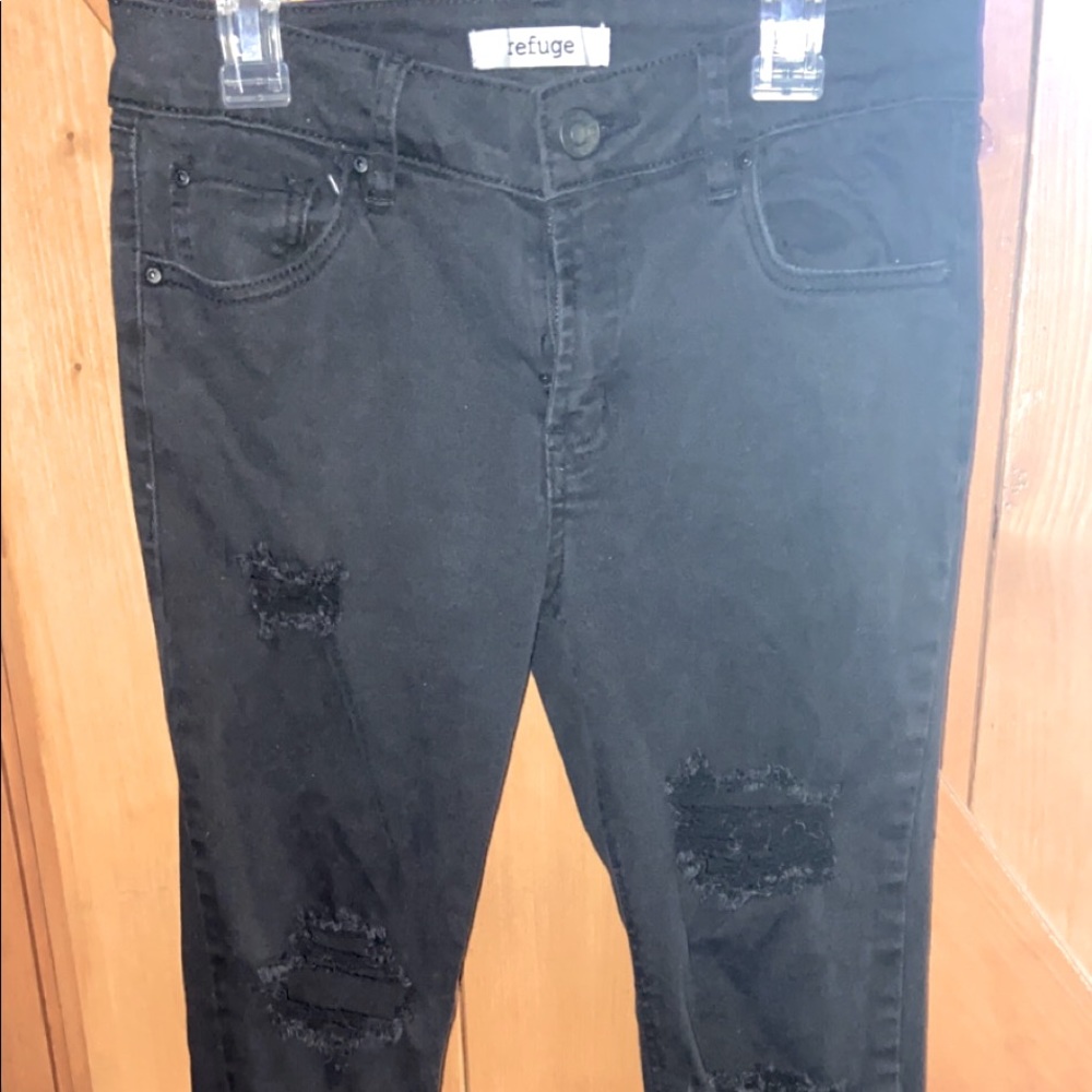 Ripped black Charlotte Russe skinny jeans
